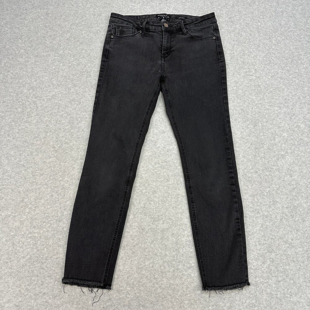 Kenneth Cole Jeans Black Mid Rise WMNS 8 Jess Skinny Stretch Modern Minimalist